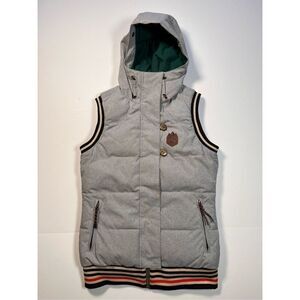 Picture Organic France Hooded Outdoor Quilted Vest Size US Extra Small EU Small